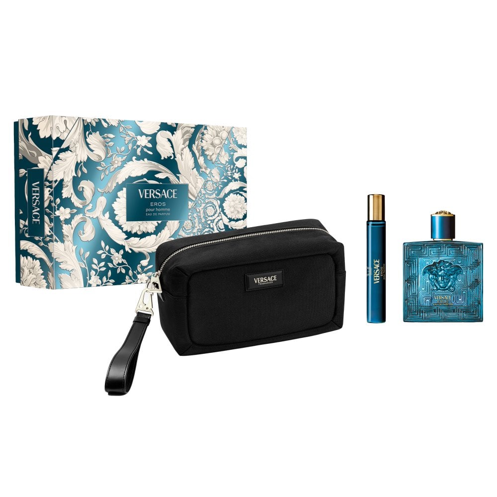 VERSACE Versace Eros Eau De Parfum 100ml & Travel Spray 10ml & Bag Gift Set